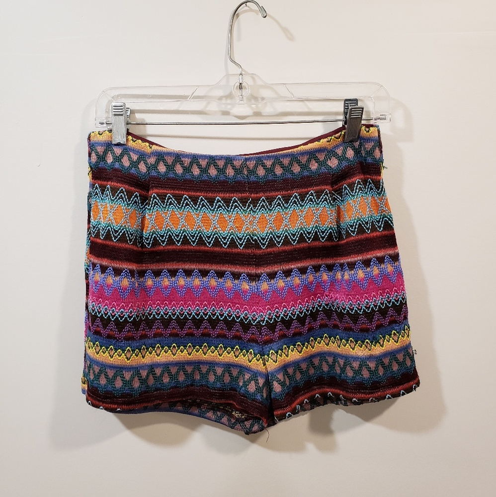 Multi Colored Boho Print Shorts